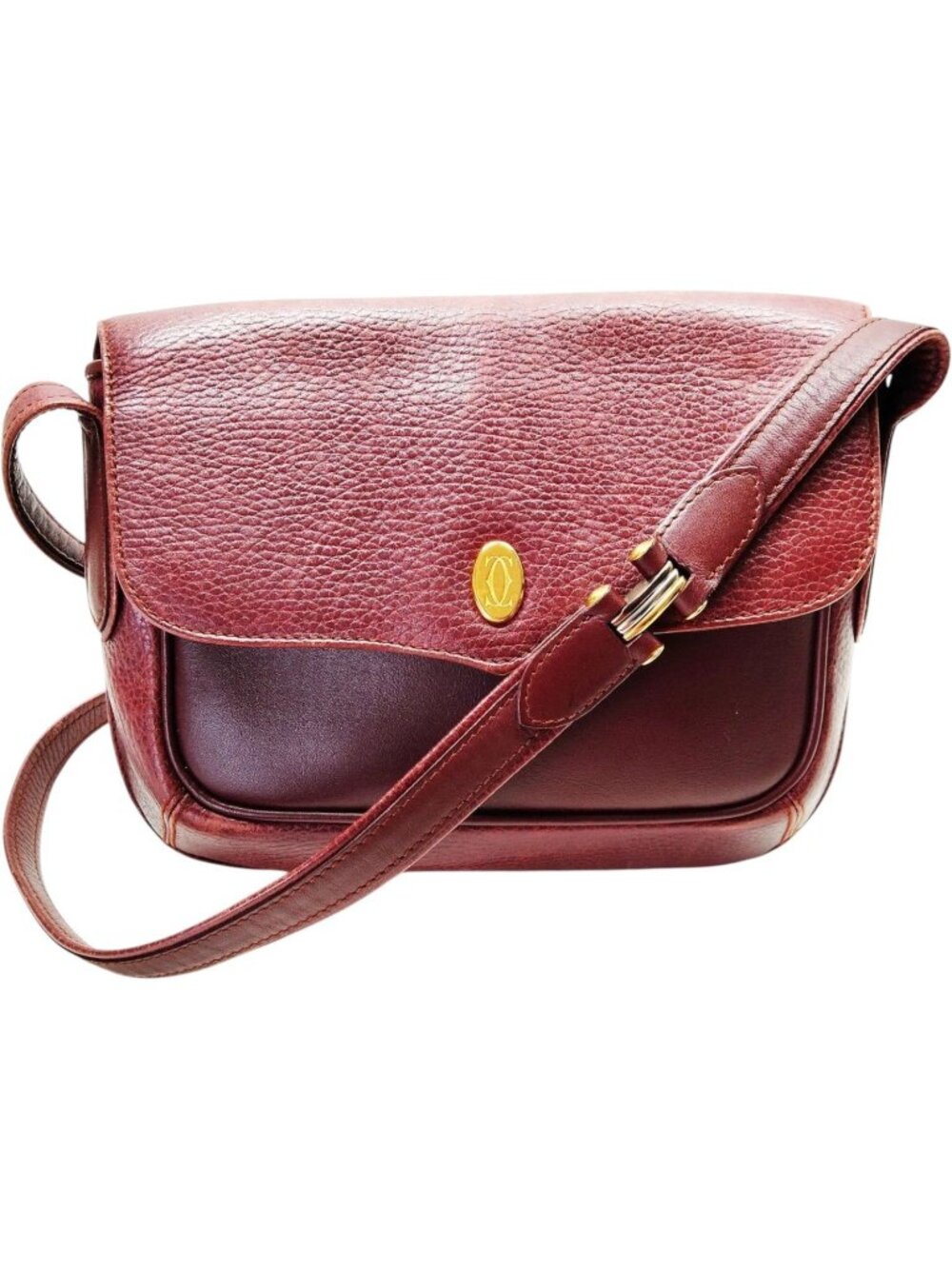 (L1) Cartier Crossbody Bag Bordeaux Leather